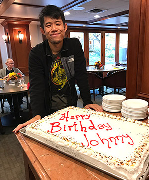 Johnny Khuu with his birthday cake