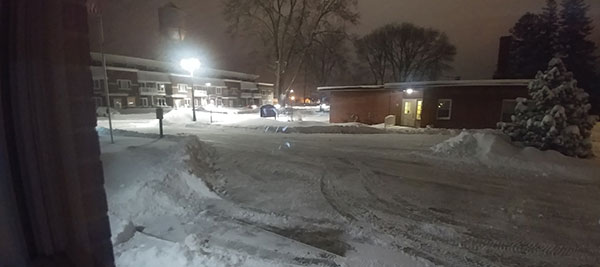 Snow storm hits Mayflower Community - snow after being cleared