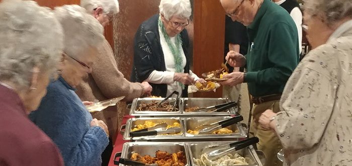 Mayflower residents at the New years Eve buffet