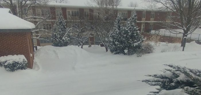 february 17 snowfall at Mayflower Community