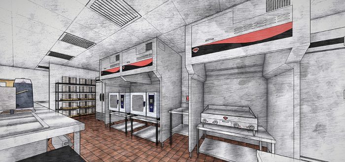 kitchen illustration for open dining concept remodel