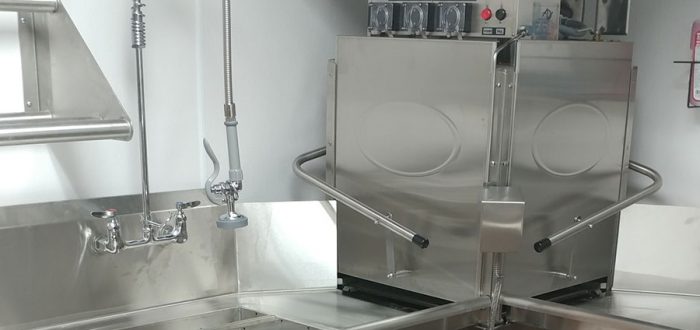 open dining kitchen equipment installed in Health Center kitchen