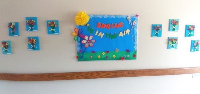 Spring Flowers created by residents of Beebe Assisted Living