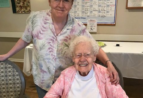 Jennie Canfield celebrates her 100th birthday.