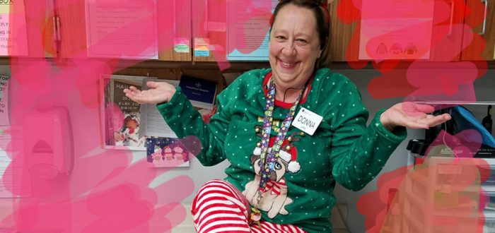 The “Elf on the Shelf” is Donna Puls, LPN.