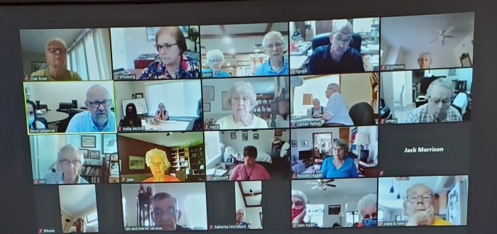 Zoom meeting between residents and staff