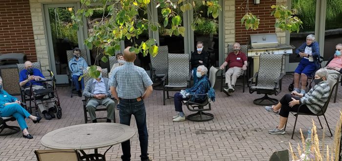 Eric Shubert meeting with residents
