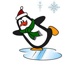 Penguin on ice graphic