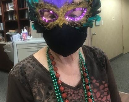 Kay Roberts Masked Up for Mardi Gras
