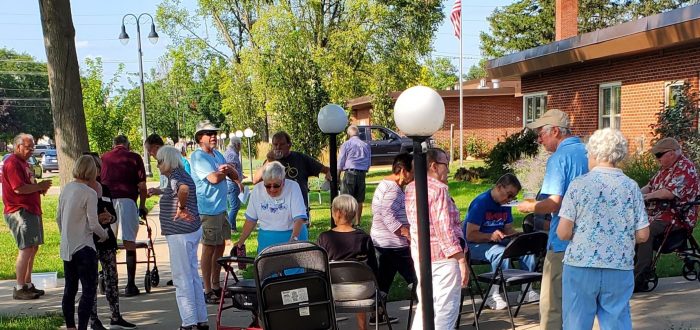 Mayflower residents attend pop-up party