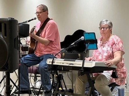 The Rear View Mirror band performs for residents