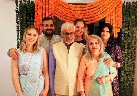 Indian Roka Ceremony couple and family